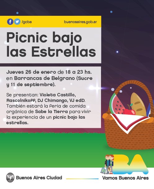 Ya empieza la segunda edición de #PicnicBajoLasEstrellas. Te esperamos en Barrancas de Belgrano! cc <a href="/gcba/">Buenos Aires Ciudad</a> buenosaires.gob.ar/noticias/la-ci…