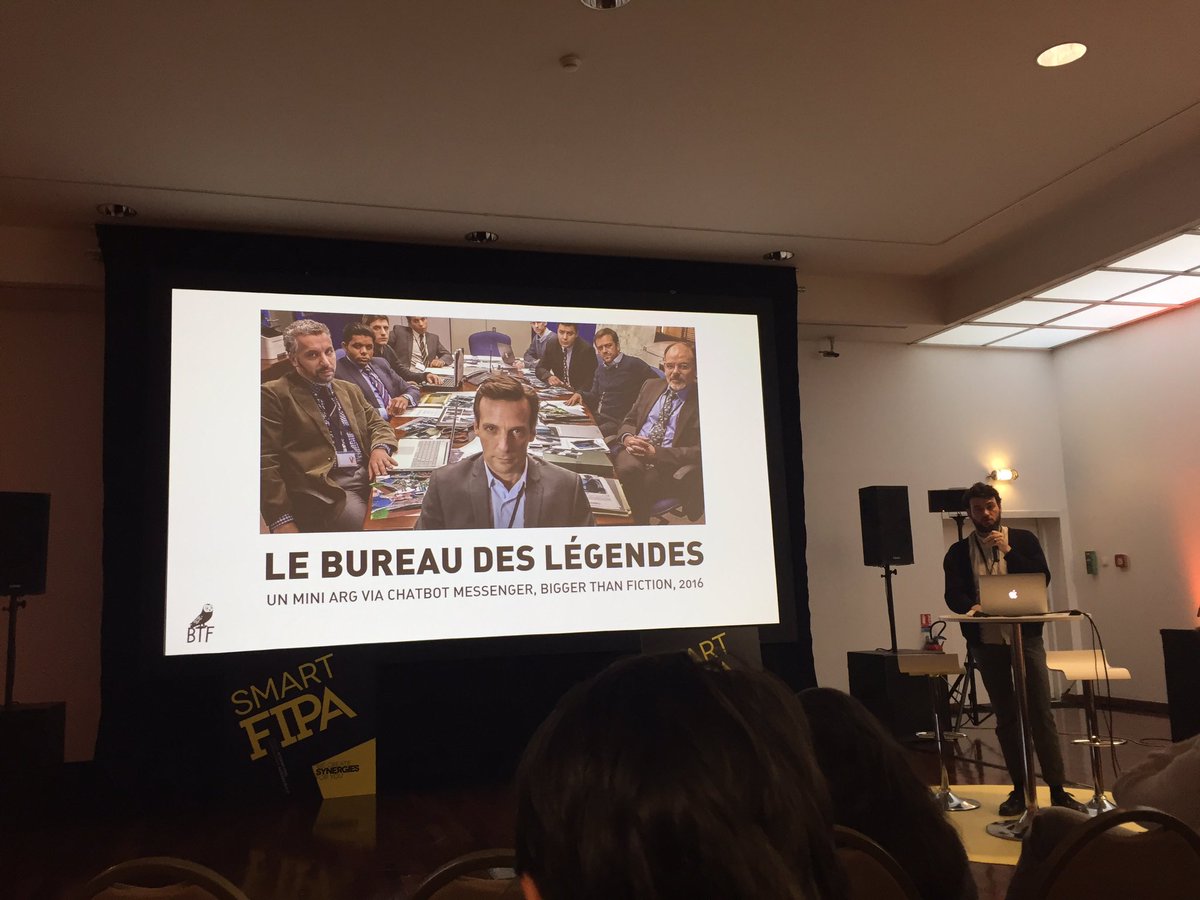 SeirenFilms's tweet photo. #chatbots + ARG by @BggrThnFctn at #smartfipa https://t.co/9z8JZVpGcA