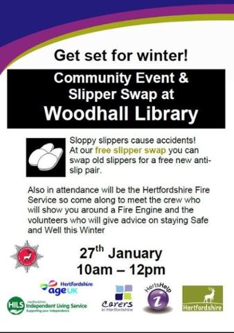 We have another Community #SlipperSwap event TOMORROW Fri 27th Jan 10am-12 this time at Woodhall Library WGC!