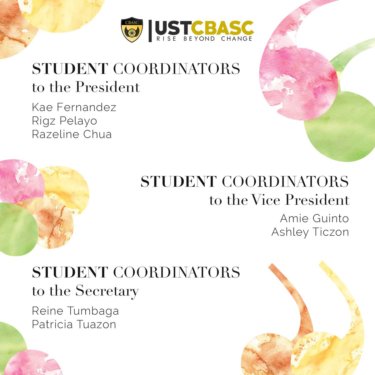 USTCBASC's tweet photo. #CBASCFeature: SC Promotions 2017 (2/2)
Congratulations, to all the student coordinators! Continue to rise beyond change, Ka-Komersiyo! https://t.co/n8dsJpPCjr