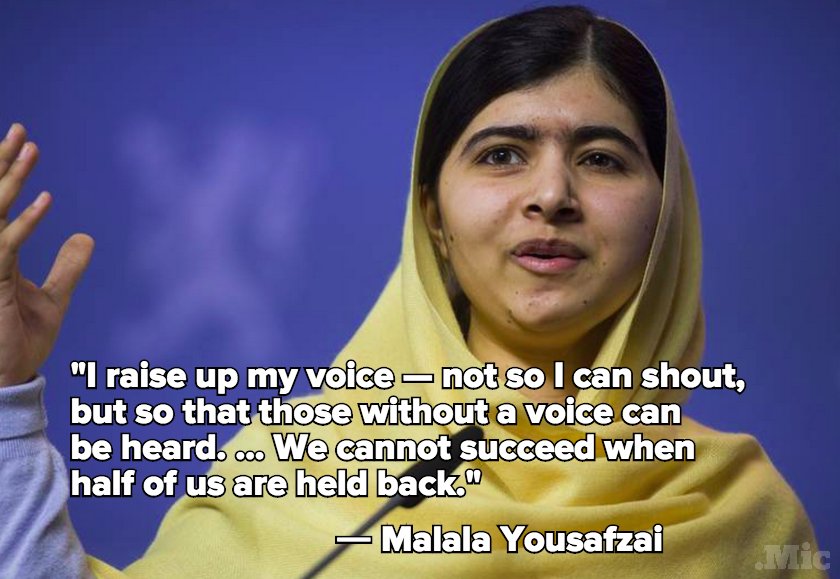 ybrbd's tweet photo. Stand up for what you believe in #Malala #equality #ThursdayThoughts https://t.co/XFCiFAhdfp