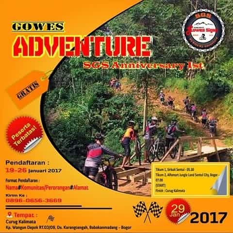 #GowesAdventure dalam rangka ultah Ke-1 SGS (Sahabat Gowes Sigap) Minggu, 29 Jan. #infogowes #sahabatgoqessigap #ayobersepeda