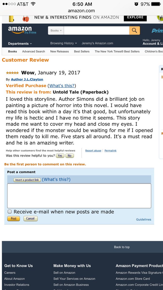 jeremi1986's tweet photo. #Review #UntoldTale Simons did a brilliant job painting a picture of horror. Must read. #Horror #iartg #suspense

https://t.co/HEYX5R1PgP https://t.co/gwjlzxg613