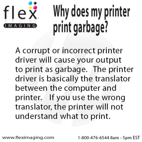 fleximaging's tweet image. #TipTuesday  Does your #printer #print "garbage" instead of your document? Here's what could be causing it!