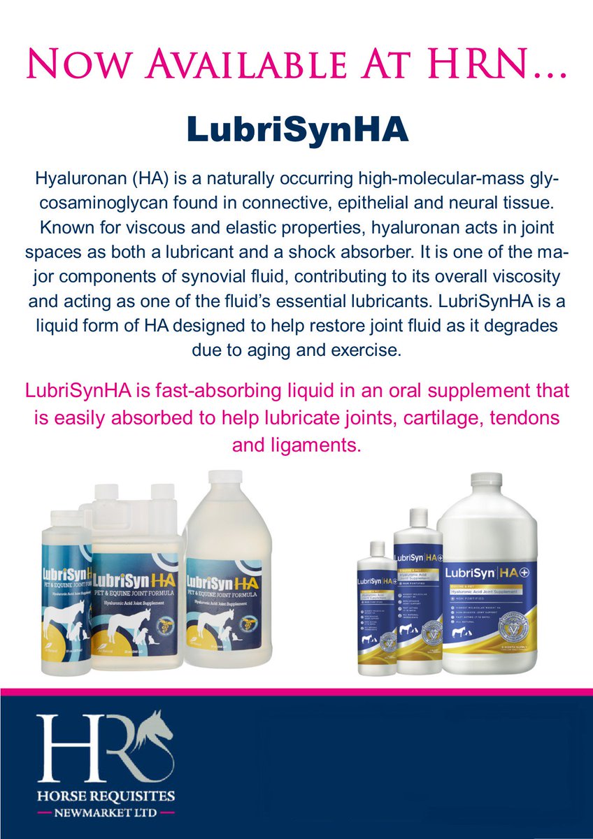 LAUNCHING AT HRN THIS WEEK!!! <a href="/LubriSynHA/">LubriSynHA</a> <a href="/horserequisites/">Horse Requisites Ltd</a>