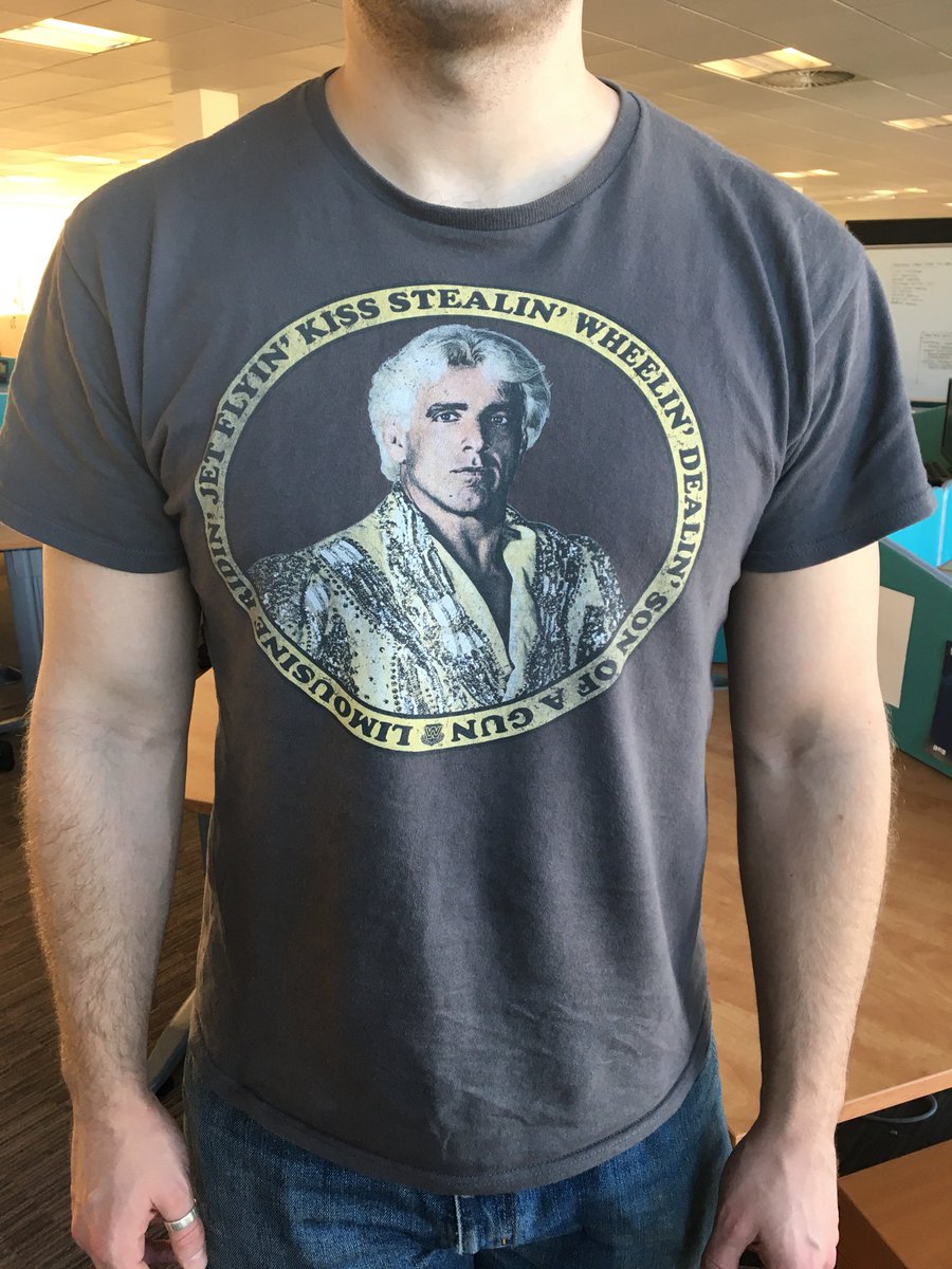 Geekzonia's tweet photo. #Day12 of Steve's geeky Tees
Limousine Ridin with Ric Flair
#tshirtoftheday #StevesT #officewear #wrestling
@RicFlairNatrBoy @geekzoniasteve https://t.co/4lbAEcfphw