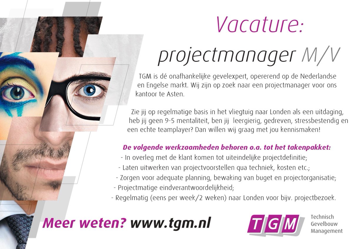 Ben jij de projectmanager die wij zoeken? tgm.nl/nl/nieuws/vaca… #vacature