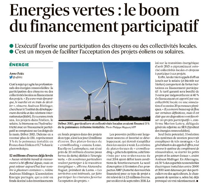 [Bonne nouvelle] Les citoyens pleinement engagés dans le financement participatif des projets d'énergies renouvelables #ActOnClimate #COP21🌎