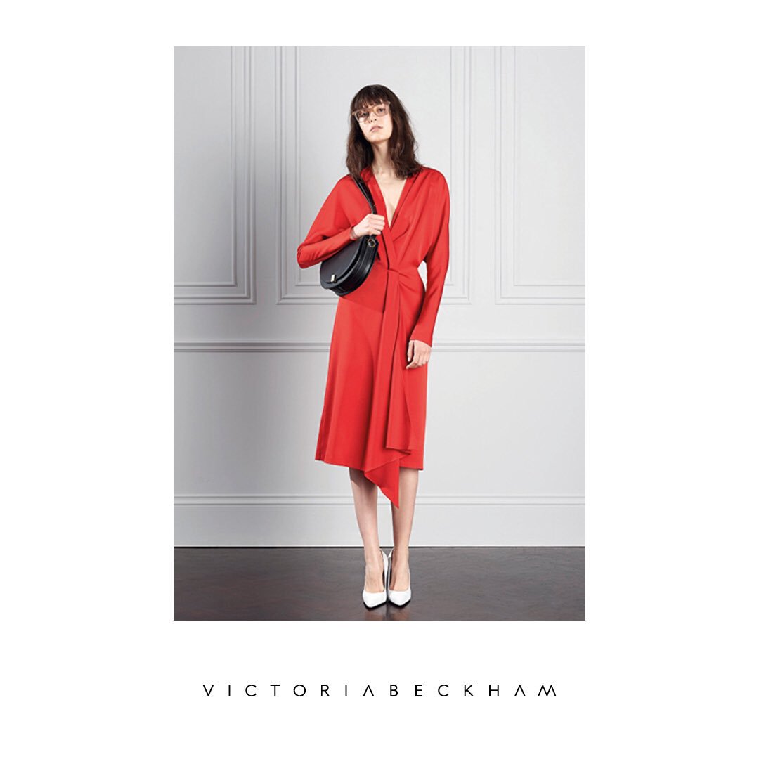 victoriabeckham's tweet photo. My lucky little red dress from #VBPreSS17 is perfect for the #YearOfTheRooster!! Available in stores & online x VB https://t.co/WCw5jQvdx9 https://t.co/ezjZyH3U6A