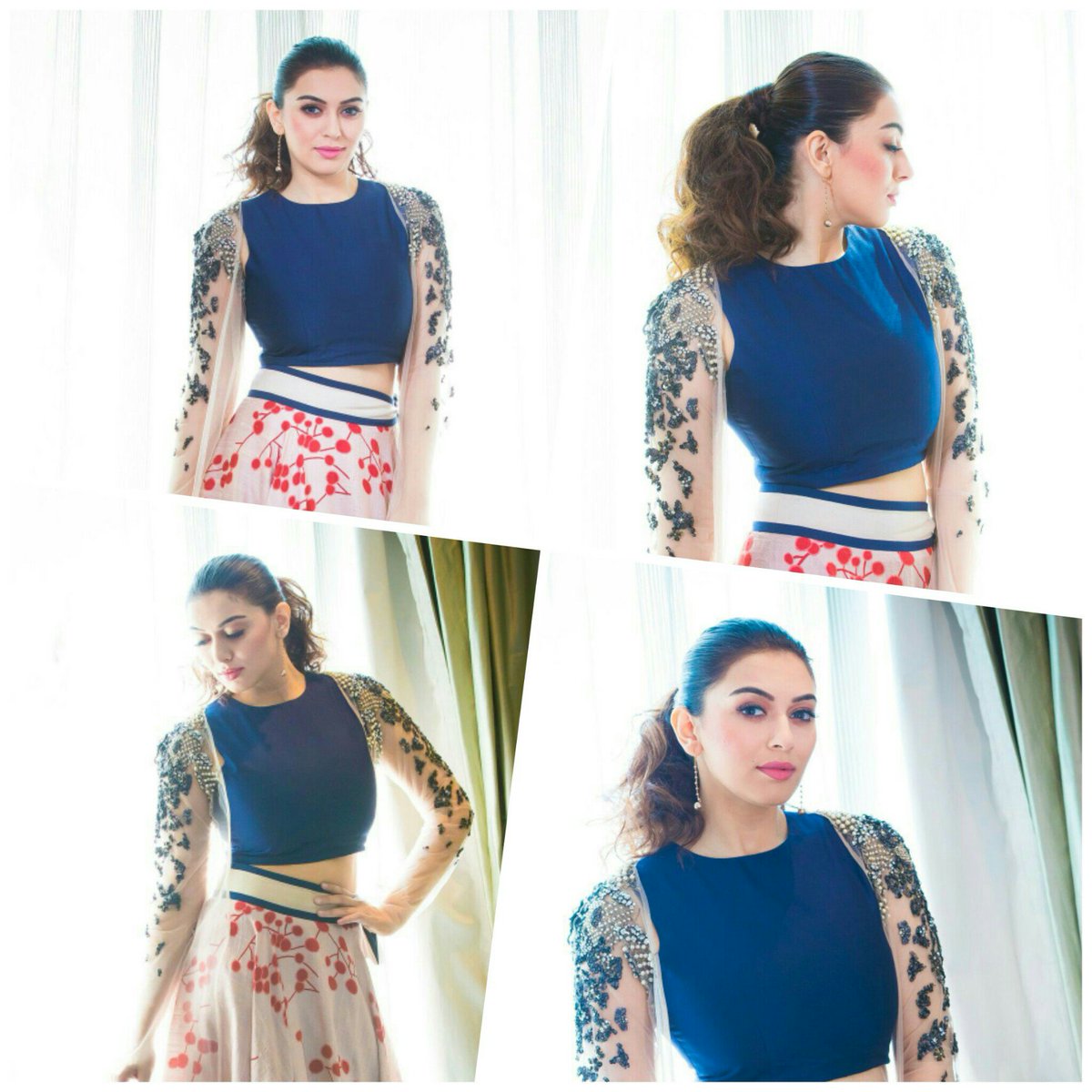 #Hansika 💖 looks more beautiful than ever in recent #Luckunnodu Promotions Styled by @NeerajaKona @ihansika