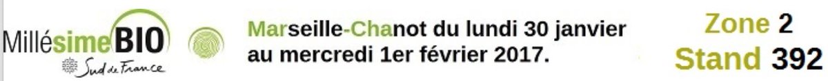Pour les professionnels allant à la grand'messe du #vin #bio de @Sudvinbio, nous serons dans la zone 2/stand 392 sur #MillesimeBio !