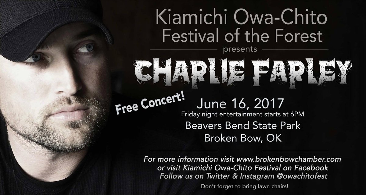 owachitofest's tweet photo. 2017 Friday Night headliner is Charlie Farley! @CFarleymusic  #kiamichiowachitofestival #beaversbend https://t.co/v8x2r5cUlE