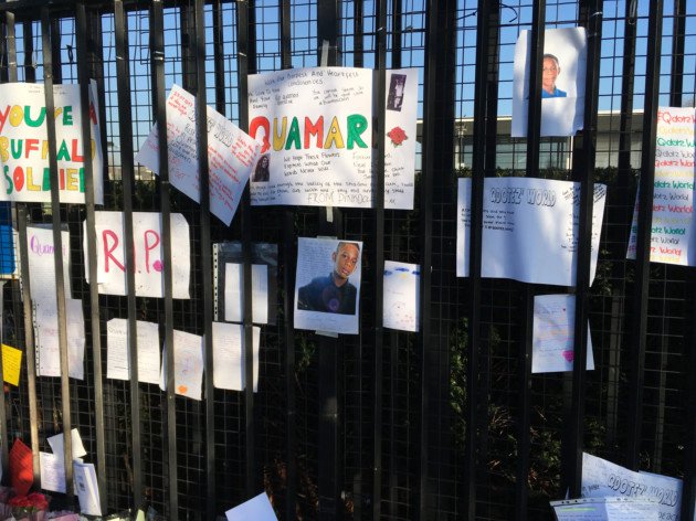 Flower tributes to Quamari Barnes