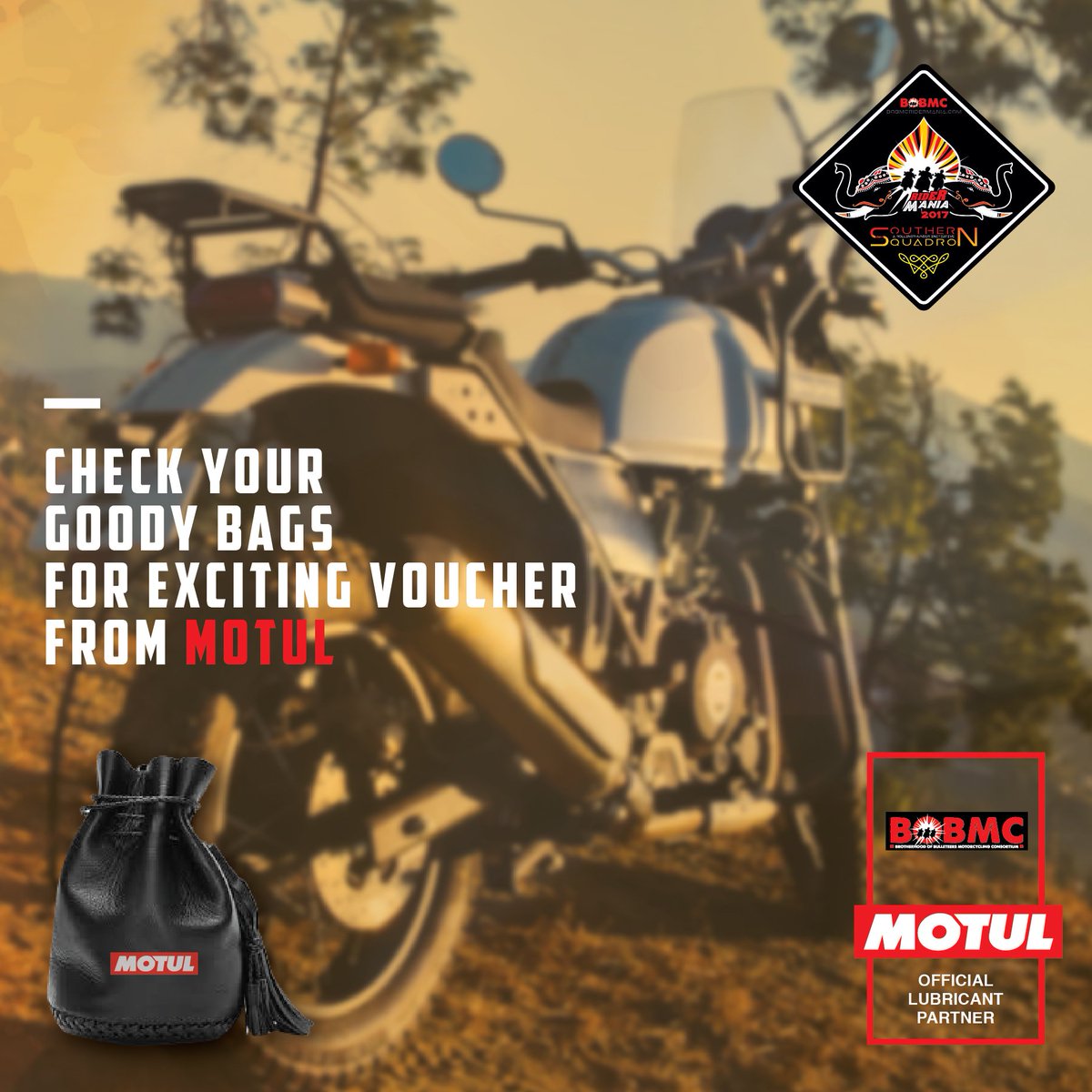 Don’t forget to check your surprise <a href="/motul/">Motul</a>  vouchers in the goody bag before your ride back home. #ridesafe #ridewithmotul #RiderMania17