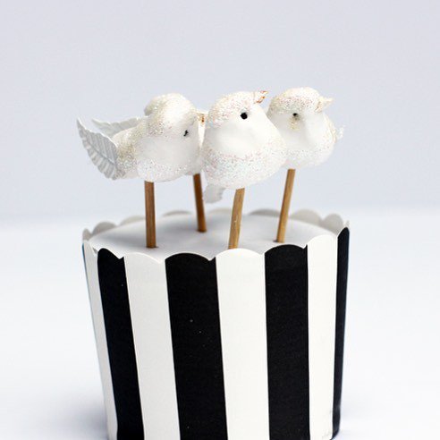 Set of glittery bird cake toppers just £1 when you use code EXTRA20. We're £9! Also come in gold and silver #quick!…