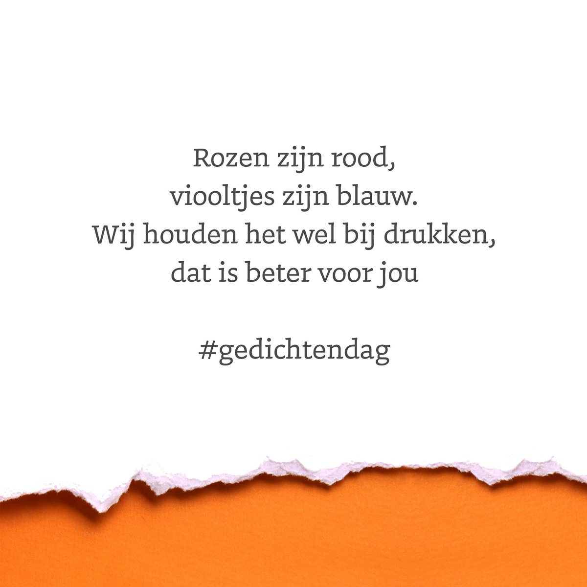 drukwerkdeal's tweet photo. Wij houden het wel bij drukken.. #gedichtendag https://t.co/ZvAFbO8KyF