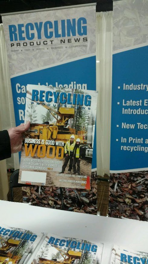 rdoequipment's tweet photo. Spending the last day at #Compost2017 connecting and learning. And spotted - these MN customers, on the cover of @recyclingpn. #Vermeer https://t.co/jzSta9jA7C