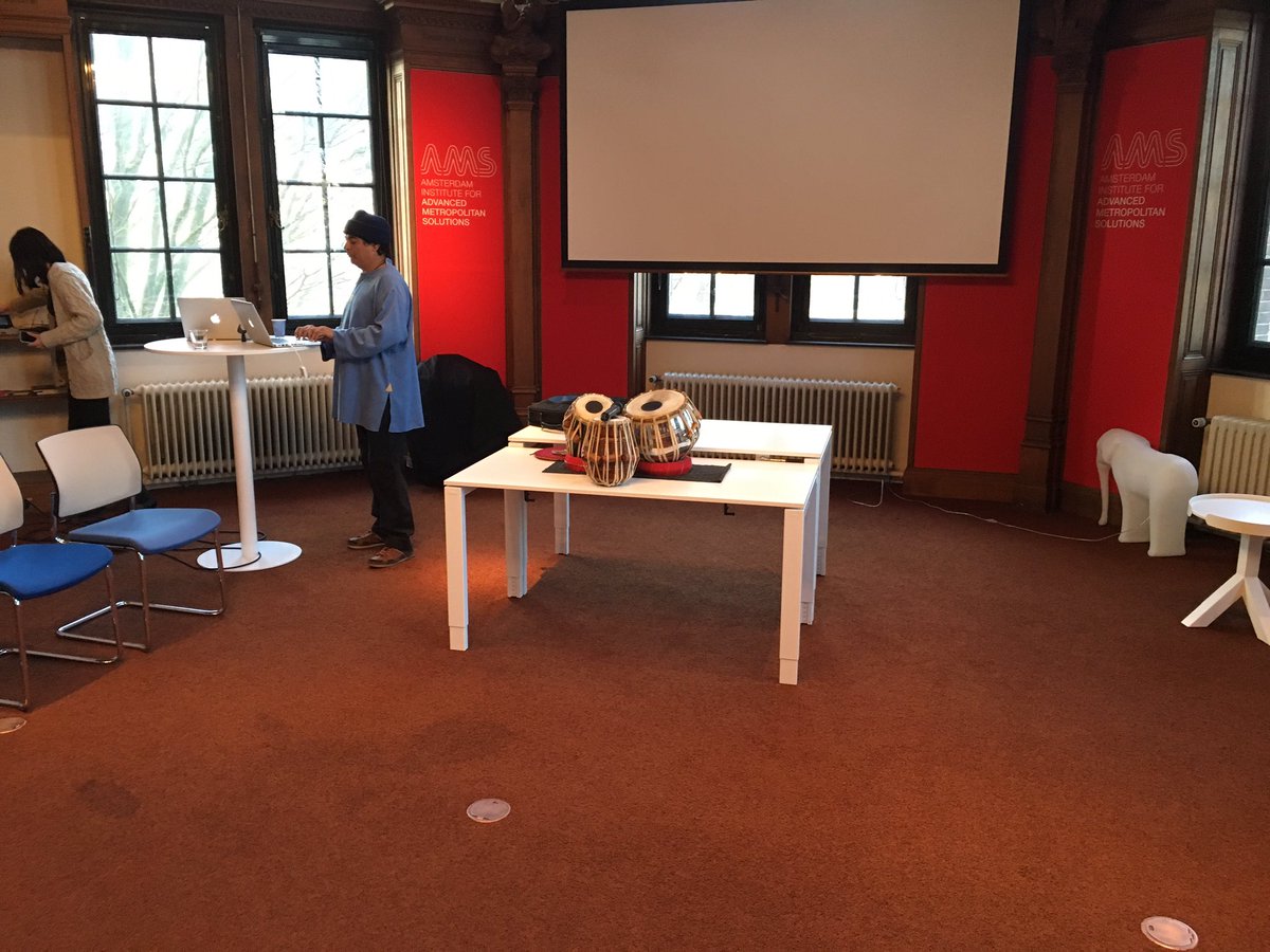 sanderyzerman's tweet photo. Inspiring day @AMS_institute  : 109 rhythms of the #Tabla and data-analyses, art and social studies. Loving it. Thanks Sirish Kumar Manji https://t.co/6CtR4iFpJZ