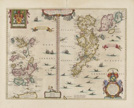Orkney and Shetland became part of #Scotland #OTD in 1472. Here they are on a map @natlibscot #Orkney #Shetland bit.ly/2dGoIRX