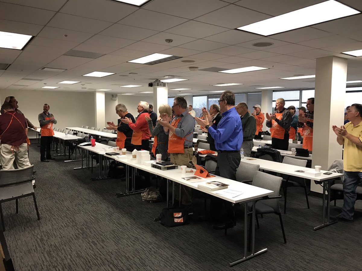 dblai23's tweet photo. Starting the day with some Attic Insulation hatch training and the Home Depot cheer! https://t.co/7jjEK1BQdU