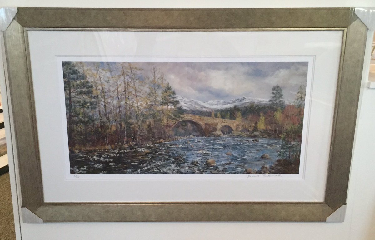 ButterworthArt's tweet photo. Fab #framing on a customers #classic #royaldeeside image of the #Invercauld #brigodee by #howardbutterworth #LimitedCollection #giclee #art https://t.co/3PKNRbixGC