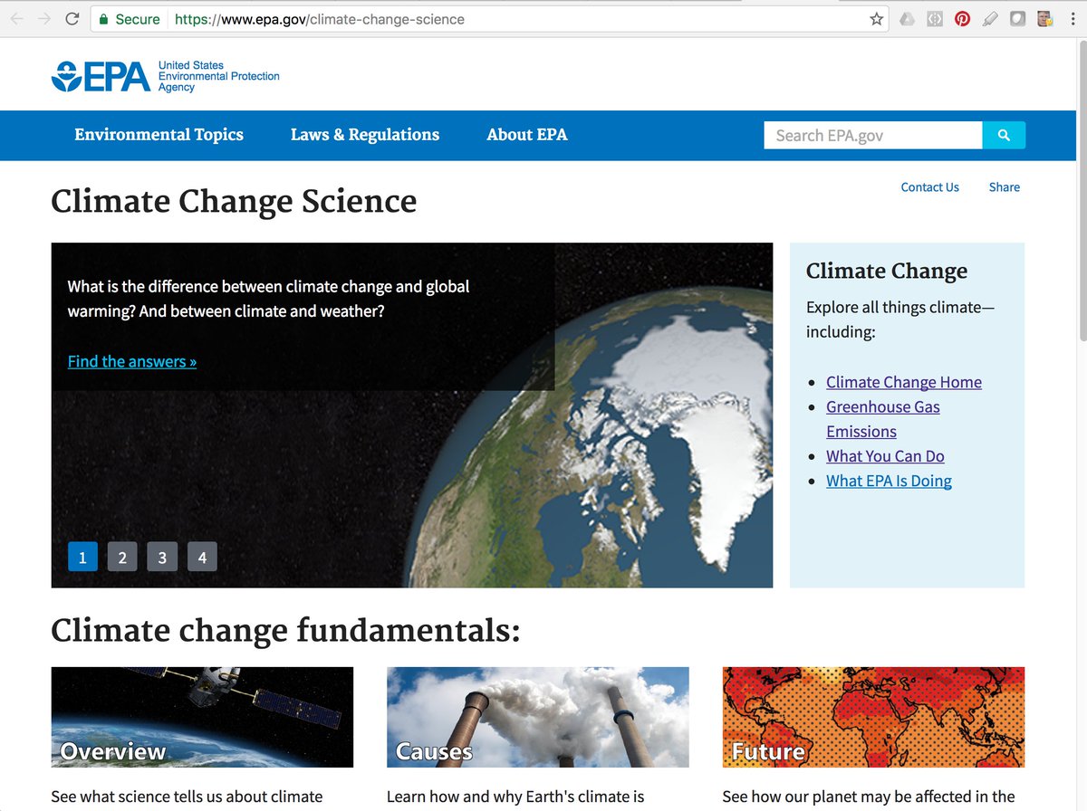EPAWouldSay's tweet photo. Take a good look at this #ClimateFacts page. Its days are probably limited. Oh and its 2017. https://t.co/DbCNc6DrIn #StuffEPAWouldSay https://t.co/duyLUMy2Pd