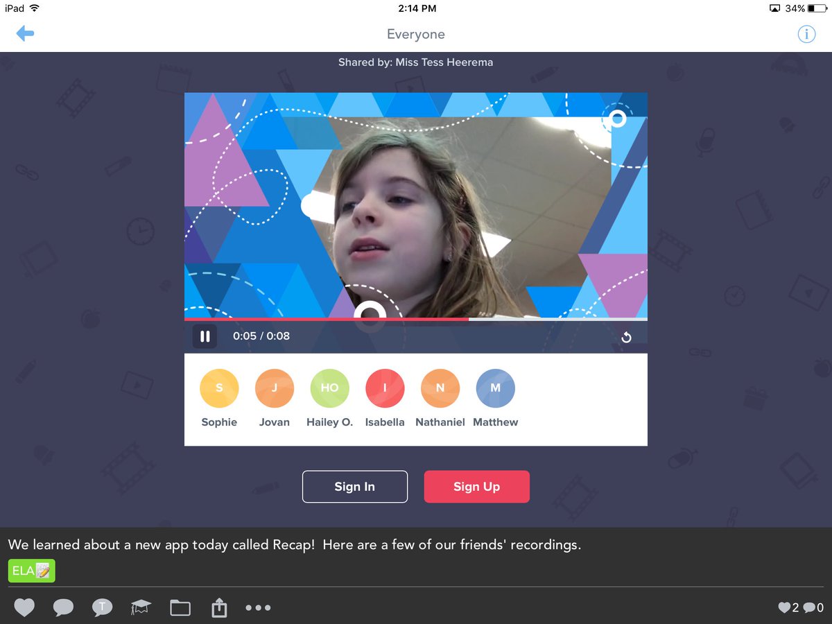 We loved using <a href="/RecapThat/">Recap</a> today! Would love a teacher iPad app as well!! #d60learns