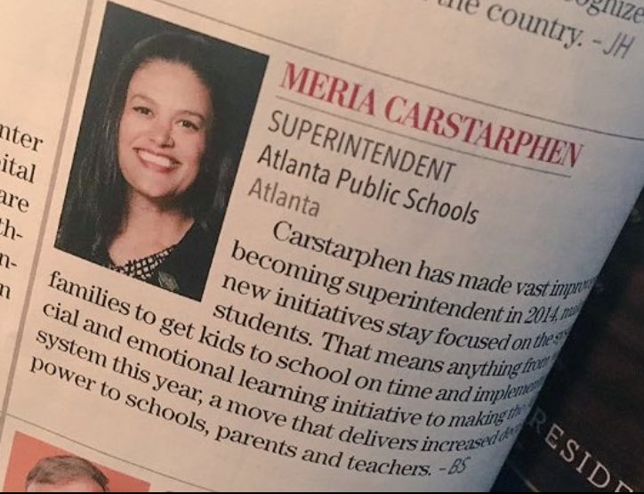 apsupdate's tweet photo. Congratulations to Dr. Meria Carstarphen for being honored as a @GeorgiaTrend 100 Most Influential Georgian! #WieldingPower @ATLsuper https://t.co/iwhmvopJMs