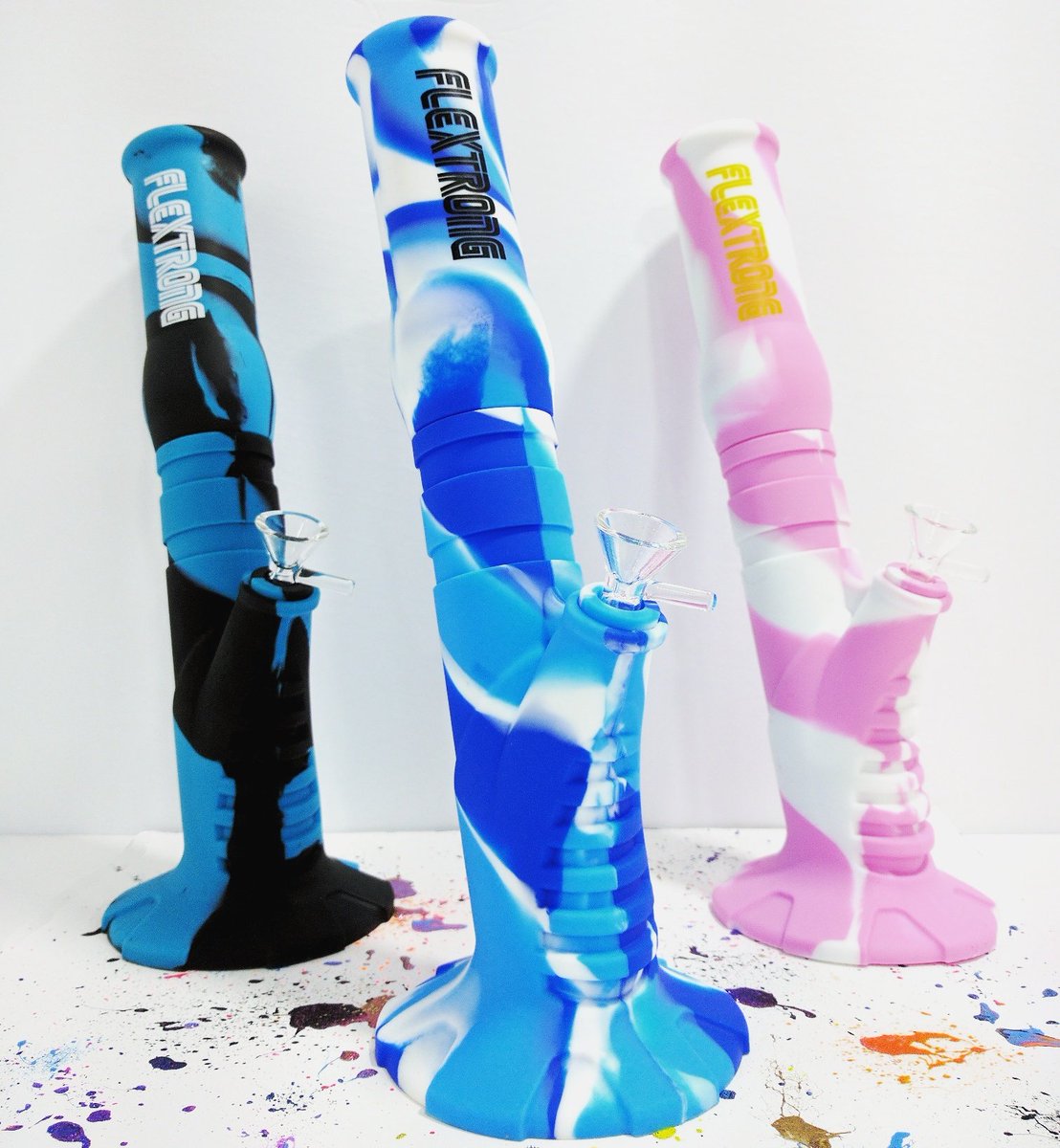 RockUniverseInc's tweet photo. Take a step up with #FLEXSTRONG: The newest name in silicone bongware. https://t.co/9kgKgln47L