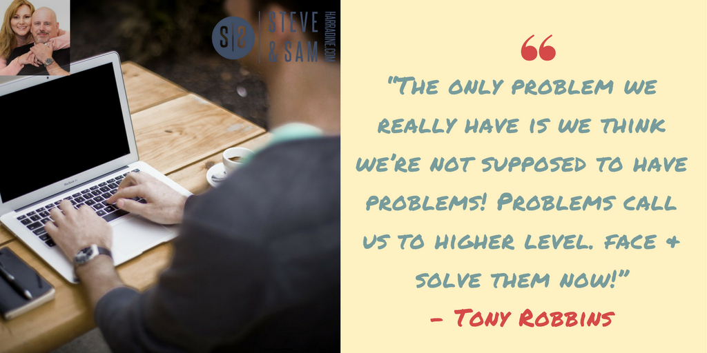 FBGroupExpert's tweet photo. "The only problem we really have is we think we're not supposed to have problems!  #TonyRobbins #quote https://t.co/MaizLTMd3O