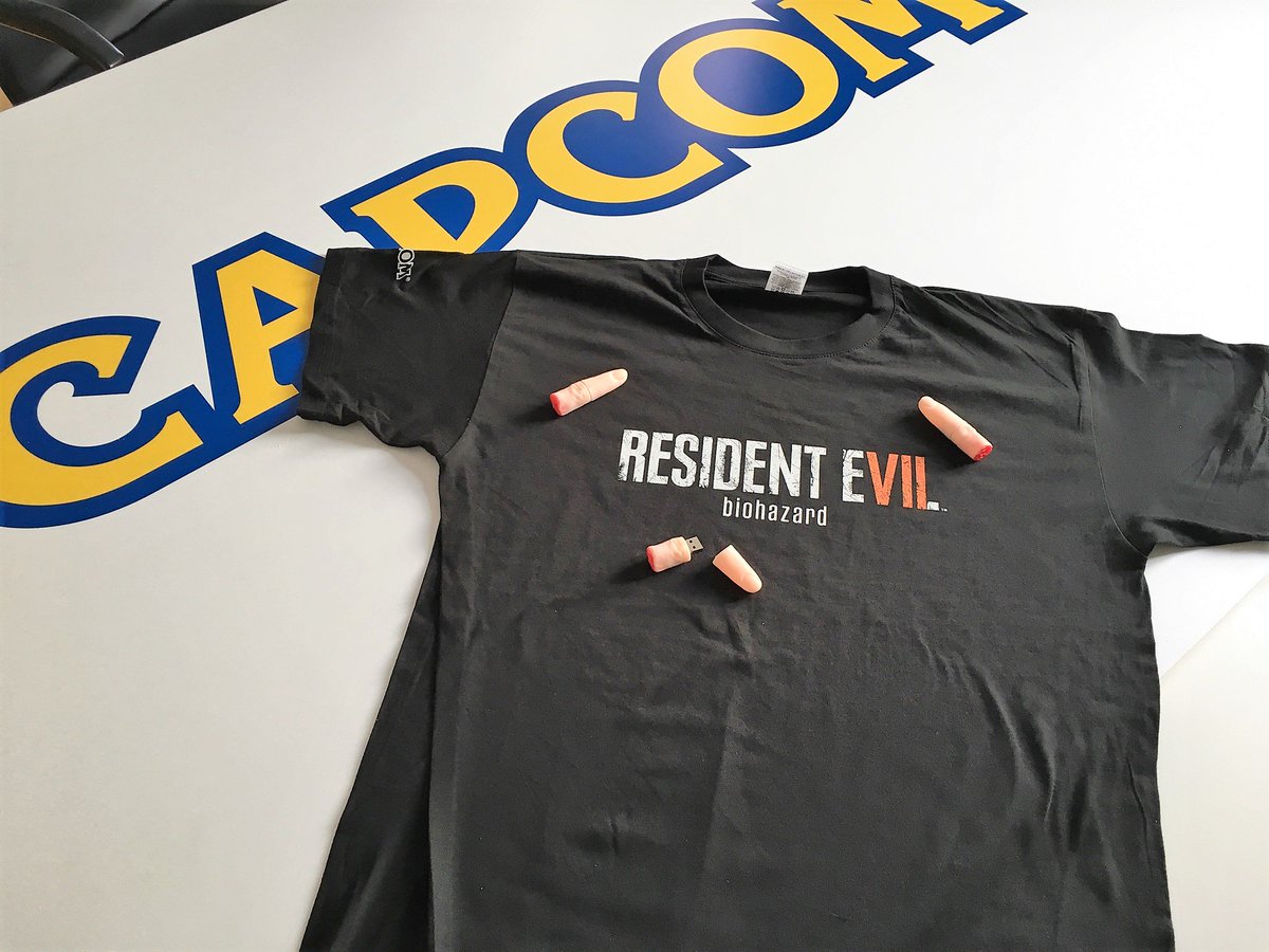 capcom_france's tweet photo. RT + Follow pour tenter de gagner 5 tee-shirts et 3 clés USB #ResidentEvil7 ! Tirage au sort lundi 30/01 à 18h parmi les participants. https://t.co/6JqEioRcuL