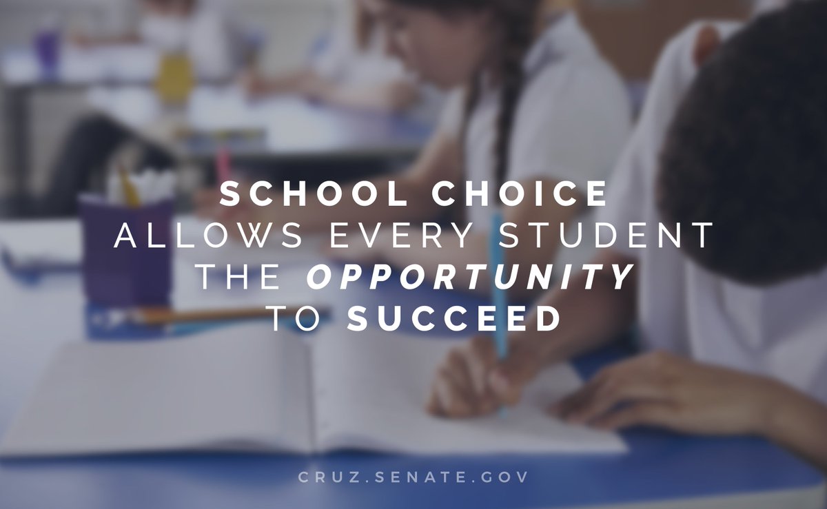 SenTedCruz's tweet photo. All children regardless of race/ethnicity/zip code should have the opportunity to choose a school that best fits their needs. #SchoolChoice https://t.co/1mxckMgXyw
