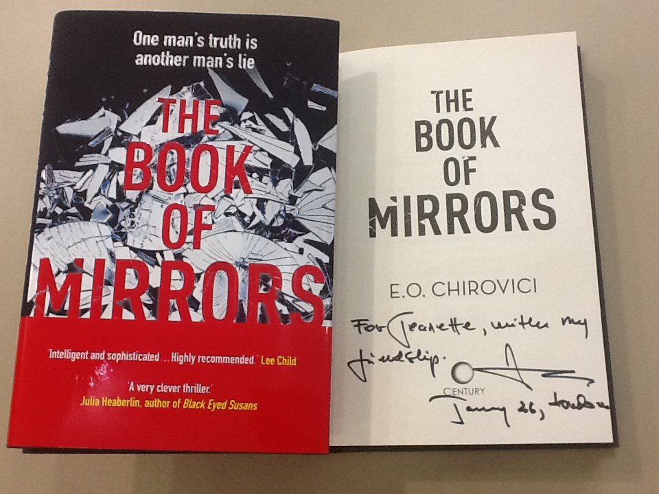 booksslinger's tweet photo. @EugenOChirovici Thanks for my signed #BookOfMirrors 😊 @fpathak @selina_walker @Francesca_PR https://t.co/gQVF2nPedC