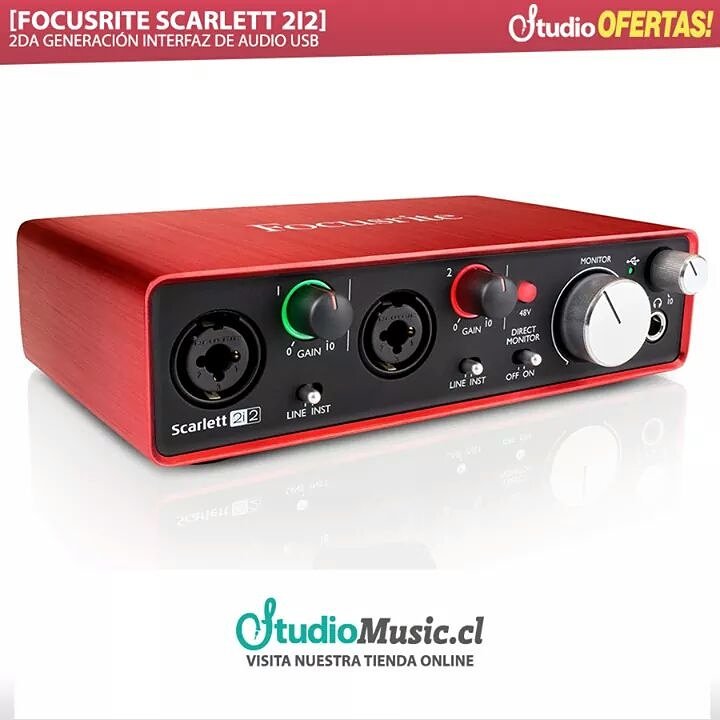 studiomusic_cl's tweet photo. La #interfazdeaudio USB más vendida, #Focusrite #Scarlett2i2. Ideal para grabar en casa o #homestudio. $159.900 >>> https://t.co/6kPdc7V0aU https://t.co/Gp2gtFo9Sb