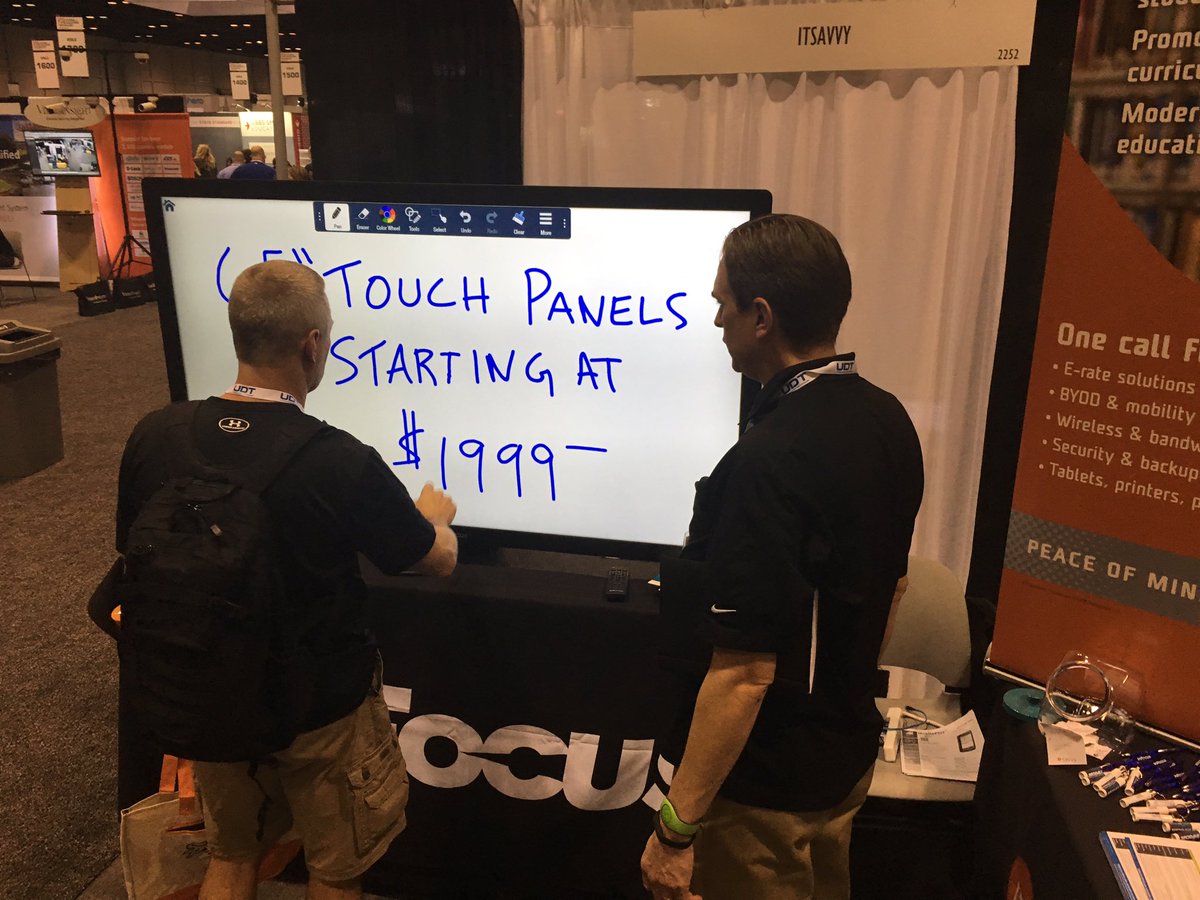 Cutts67's tweet photo. @ITsavvyLLC #fetc2017 booth 2252. Experience the award winning #infocus 65" interactive touch panel. Prices start at $1999. #jtouch https://t.co/T4XnwxXVBG