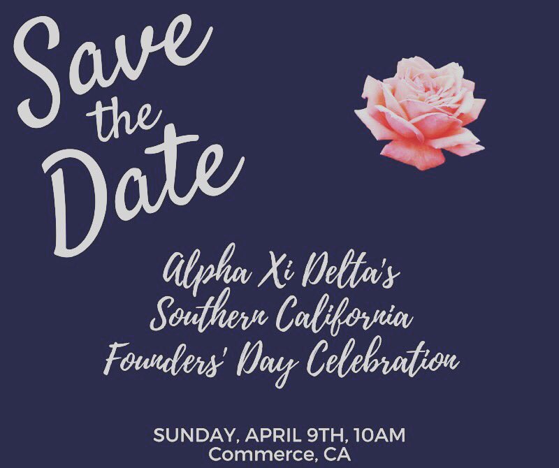 LAAxiDAlum's tweet photo. @alphaxidelta's #FoundersDay is coming up so make sure you #SaveTheDate! We can't wait to see our beautiful #sisters! #LAAxid #AlphaXiDelta https://t.co/0xGPqwI24B
