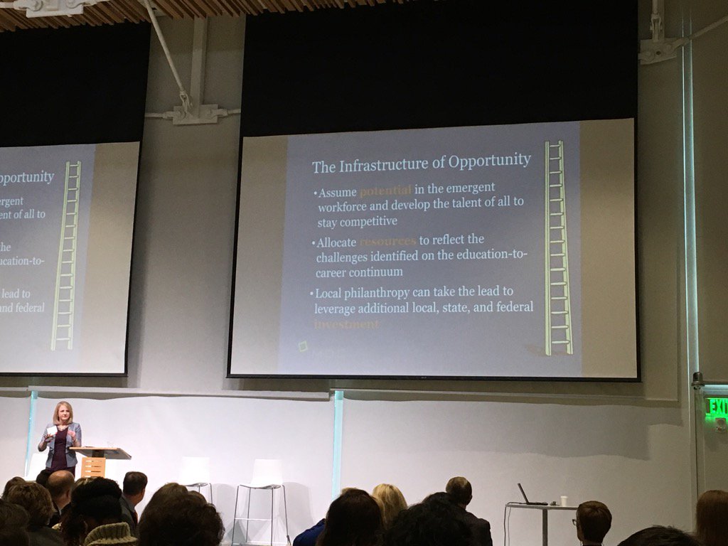 BoundlessImpact's tweet photo. Belk Endowment @KristyTeskey sharing vision for regional systems strategy to achieve 60% degree attainment by 2025 https://t.co/hQGq0D1AZF