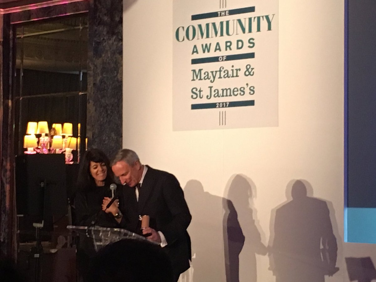 LDNLuxuryQ's tweet photo. LLQ Chairman Mark Henderson presents the Long Service Award with Claudia Winkleman #MayfairTimesAwards @TheDorchester https://t.co/ulBFXYd0S0