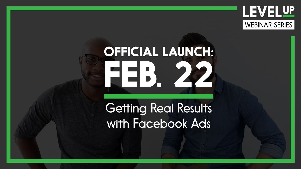 Save the Date: We're teaming up w/ <a href="/johndsaunders/">John D Saunders</a> of <a href="/5FourDigital/">5Four</a> to breakdown Facebook Ads on Feb. 22. 

Sign up: LevelUpWebinar.com