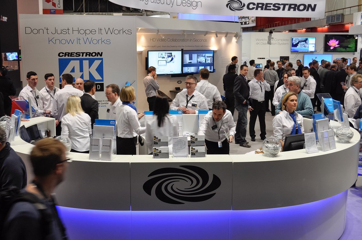 Crestron's tweet image. #TBT to the Crestron #ISE2014 booth -- 11 more days until @ISE_Show #ISE2017! #ThrowbackThursday