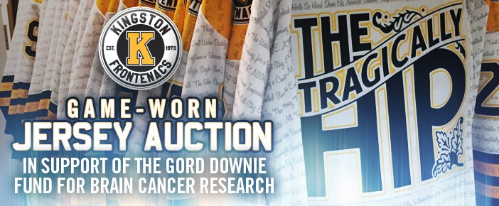 KingstonFronts's tweet photo. The Tragically Hip tribute jersey auction details are now live!  Bidding starts this Saturday. DETAILS HERE: https://t.co/5HCk0fIda2 https://t.co/TGVDa91NKV