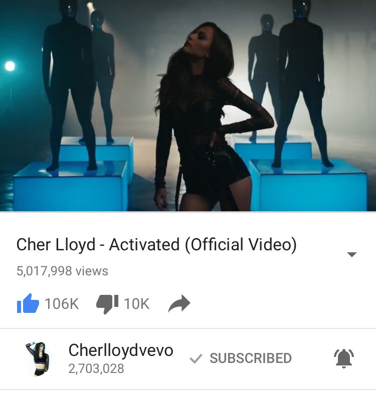 theswaggerCarol's tweet photo. @CherLloyd 5M VIEWS FOR #ActivatedVideo !!!!! 🔥🔥💥💥💥❤️️❤️️❤️️ https://t.co/FW5y4hAFs2