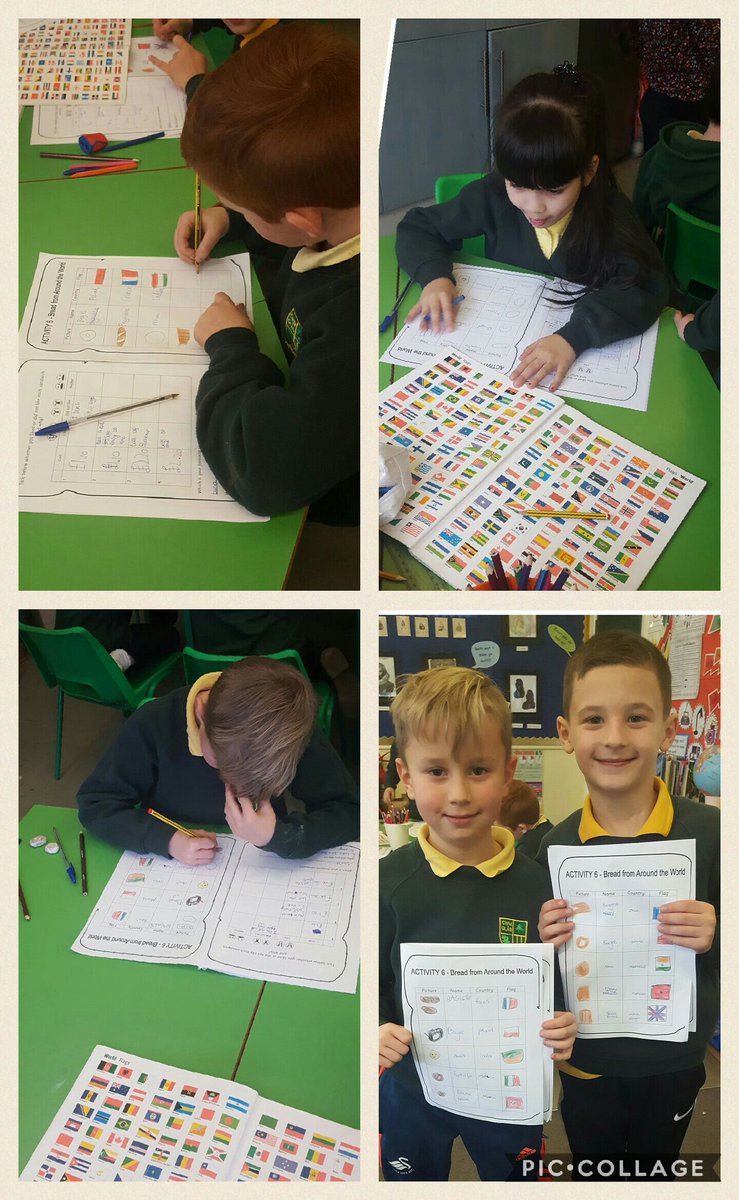 CGPrimary's tweet photo. We looked at bread from around the world today in class 5, using the Atlas to help draw the flags. #CGPDT https://t.co/kT1quwjAhp