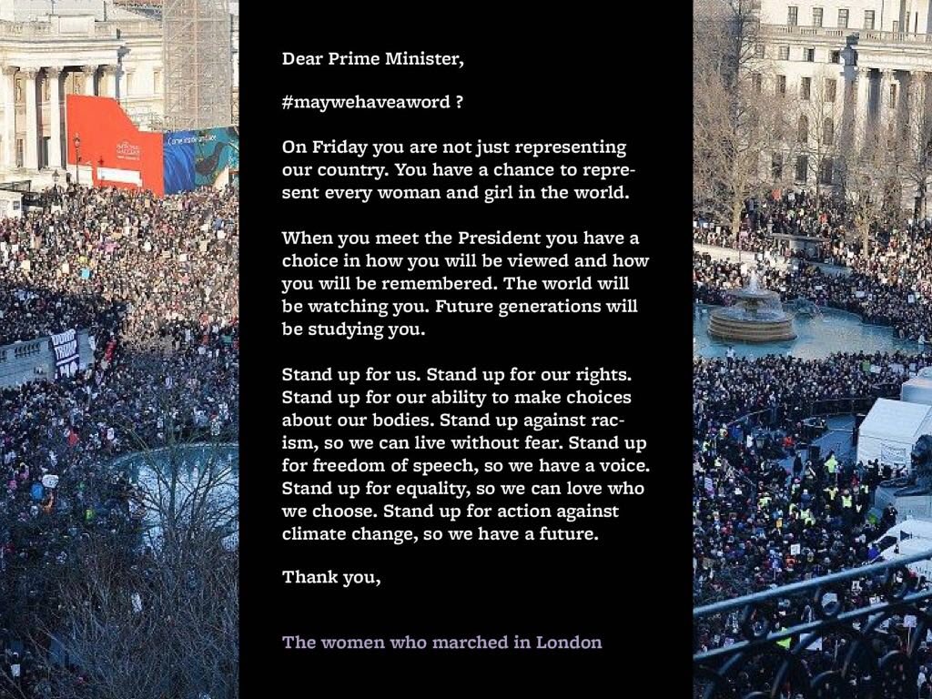 Dear <a href="/theresa_may/">Theresa May</a> #maywehaveaword ? #womensmarchlondon  x.com/bethanjharris/…