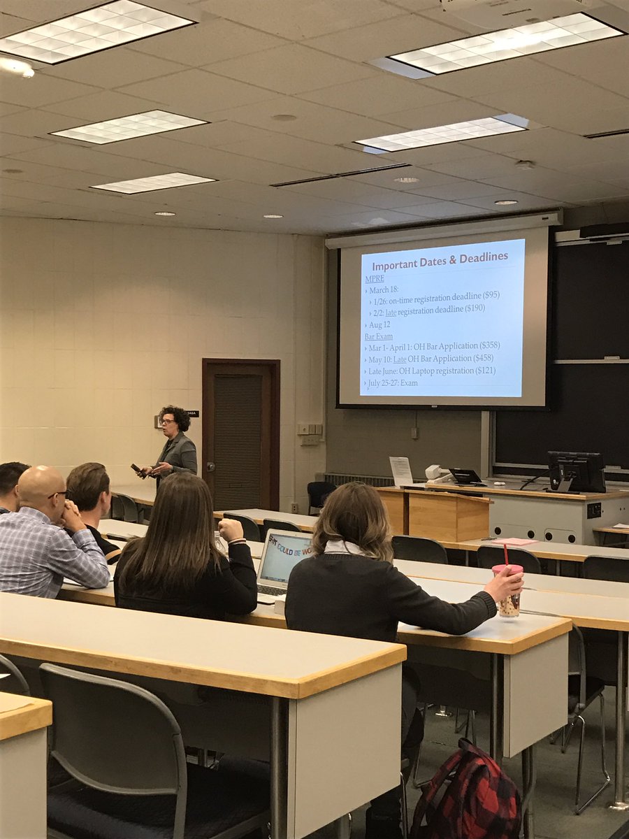 Melissa_Wasser's tweet photo. Bar Exam Wizard @ksilverkelly speaking to 3Ls on Bar Exam Basics at @OSU_Law! #MoreAtMoritz https://t.co/1bGBQeEhAA