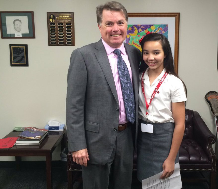lhpsnews's tweet image. Congratulations to 7th grader Gabrielle W. who was President for a Day. What decisions did she make?