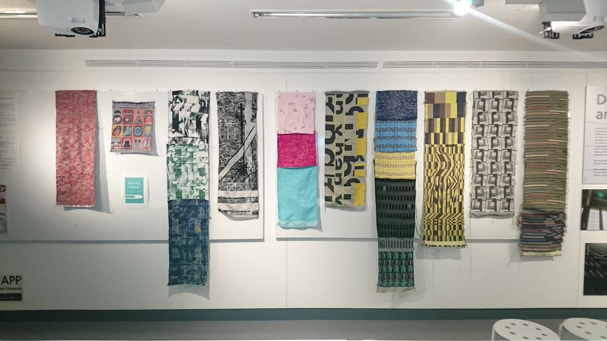 weavingfutures's tweet photo. All the hard work from the residents of #weavingfutures so far displayed ready for tonight's late debate @ltmuseum 
@DigitalWeavingN https://t.co/S8m2Wj77cG