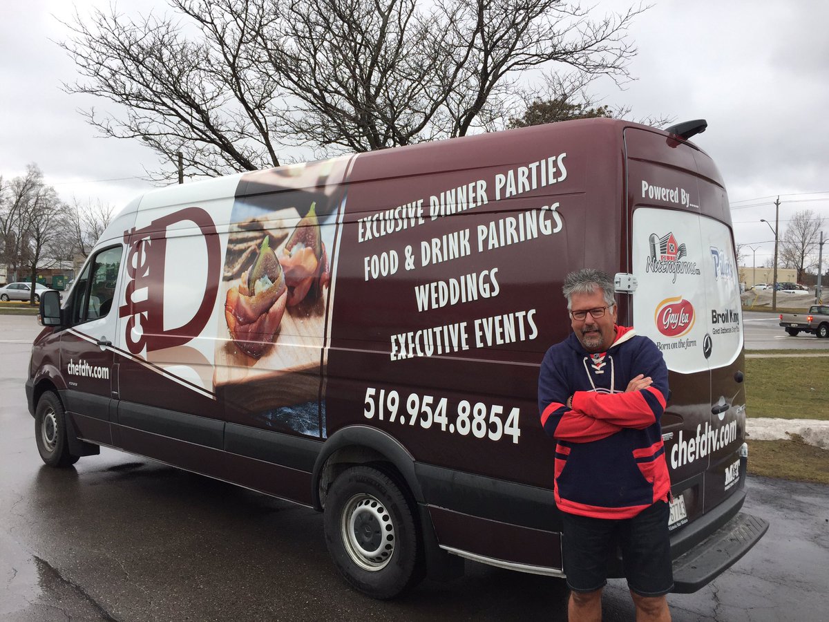 ChefDtv's tweet photo. The big reveal! The van has been wrapped #M&amp;TPrint Powered by @NutrafarmsInc  @Pillers1957 @GayLeaFoodsCoop @BroilKingEvents #thankyou https://t.co/Kqr88csTVg