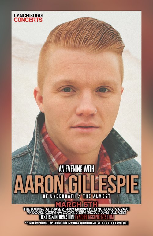 aaronrgillespie's tweet photo. Virginia! I'm playing a solo show at @Phase2Club in Lynchburg on March 5th. Tickets are available now https://t.co/3MgTHceNsZ https://t.co/o12boj1KvK