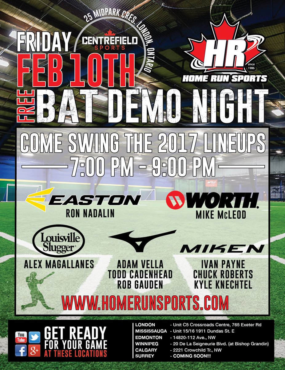 hrslondon's tweet image. #BatDemo @cfssports Come swing the 2017 lineup! @EastonSlowpitc @MizunoSlowPitch @WorthSportsSP @MikenCanada @sluggerSP